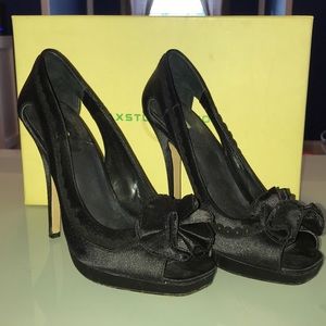 Max Studio Womens Ilena Black Open Toe HEELS 7.5